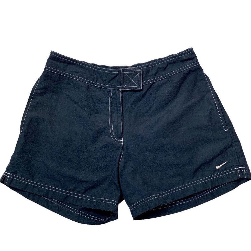 Nike Athletic Shorts Size Medium 8-10 Navy Blue Side Pockets